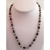 Round Cloisonne Beads Hematite Beads Necklace
